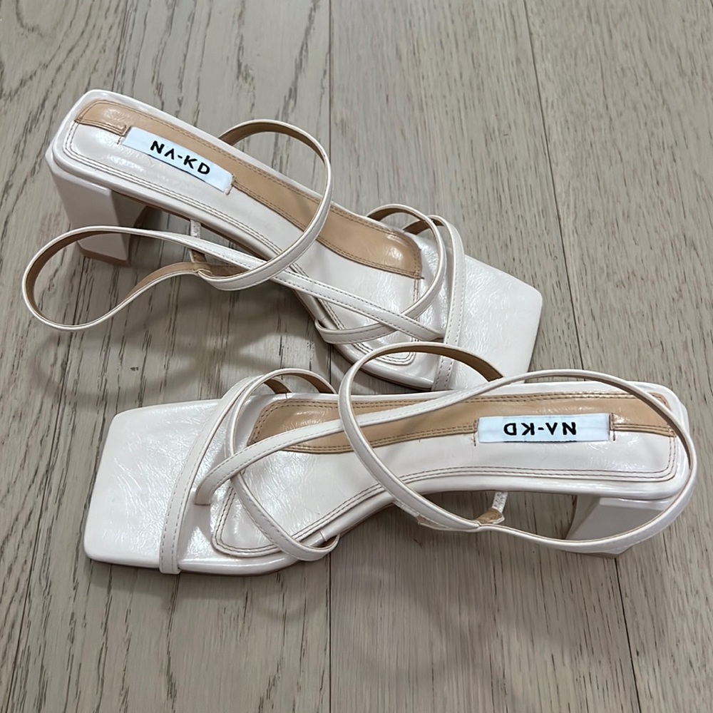 Square Toe Nude Block Heels